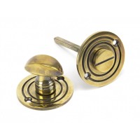 Round Bathroom Thumbturn - Aged Brass